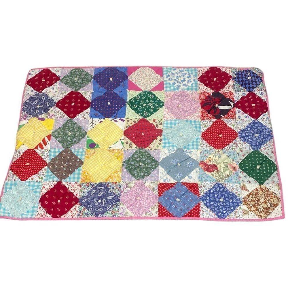 Multicolor Patchwork Small Quilt Doll Baby
